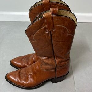 Vintage Tony Lama Cognac #5084 Leather Black Label Cowboy Western Men’s Boots
